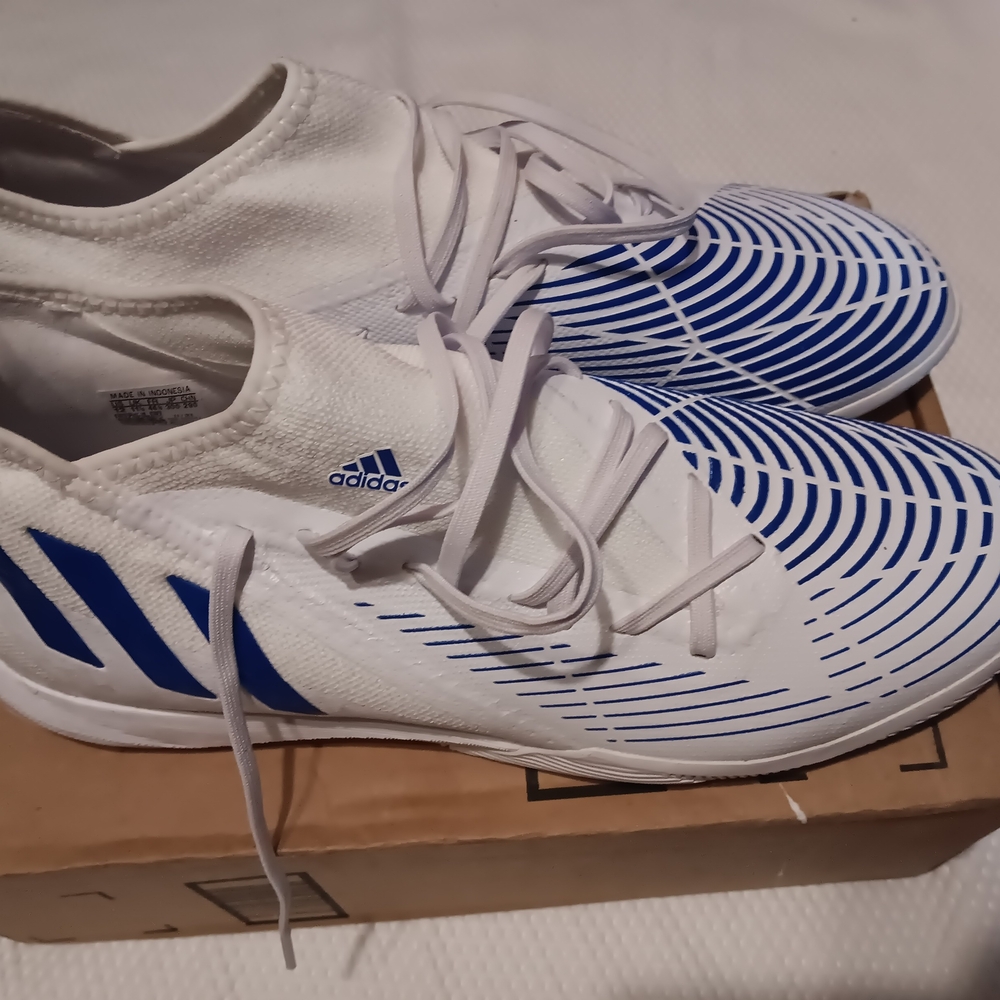 Adidas White and Blue Athletic Shoes